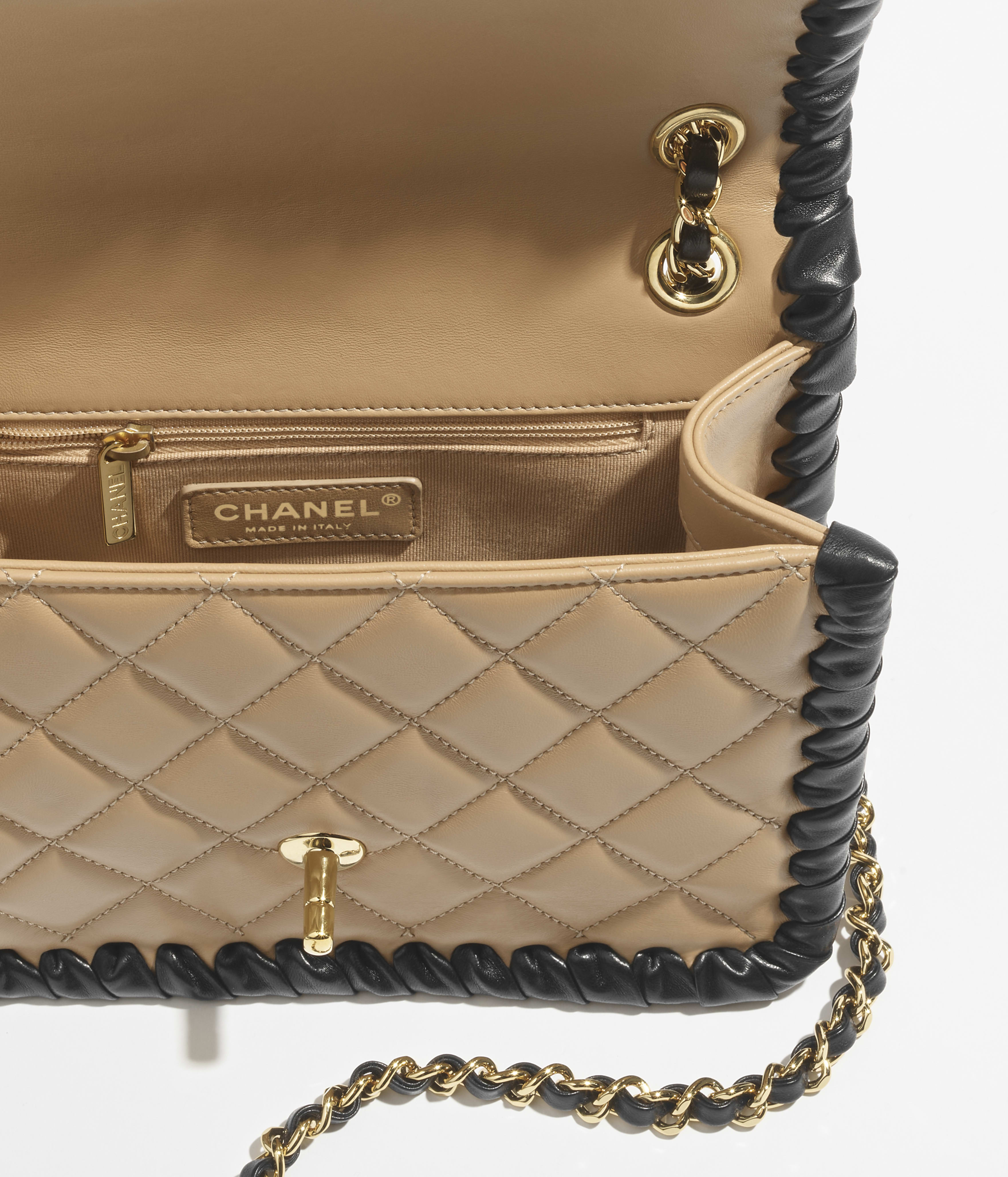 スモール フラップ バッグ、ラムスキン & ブレード カーフスキン