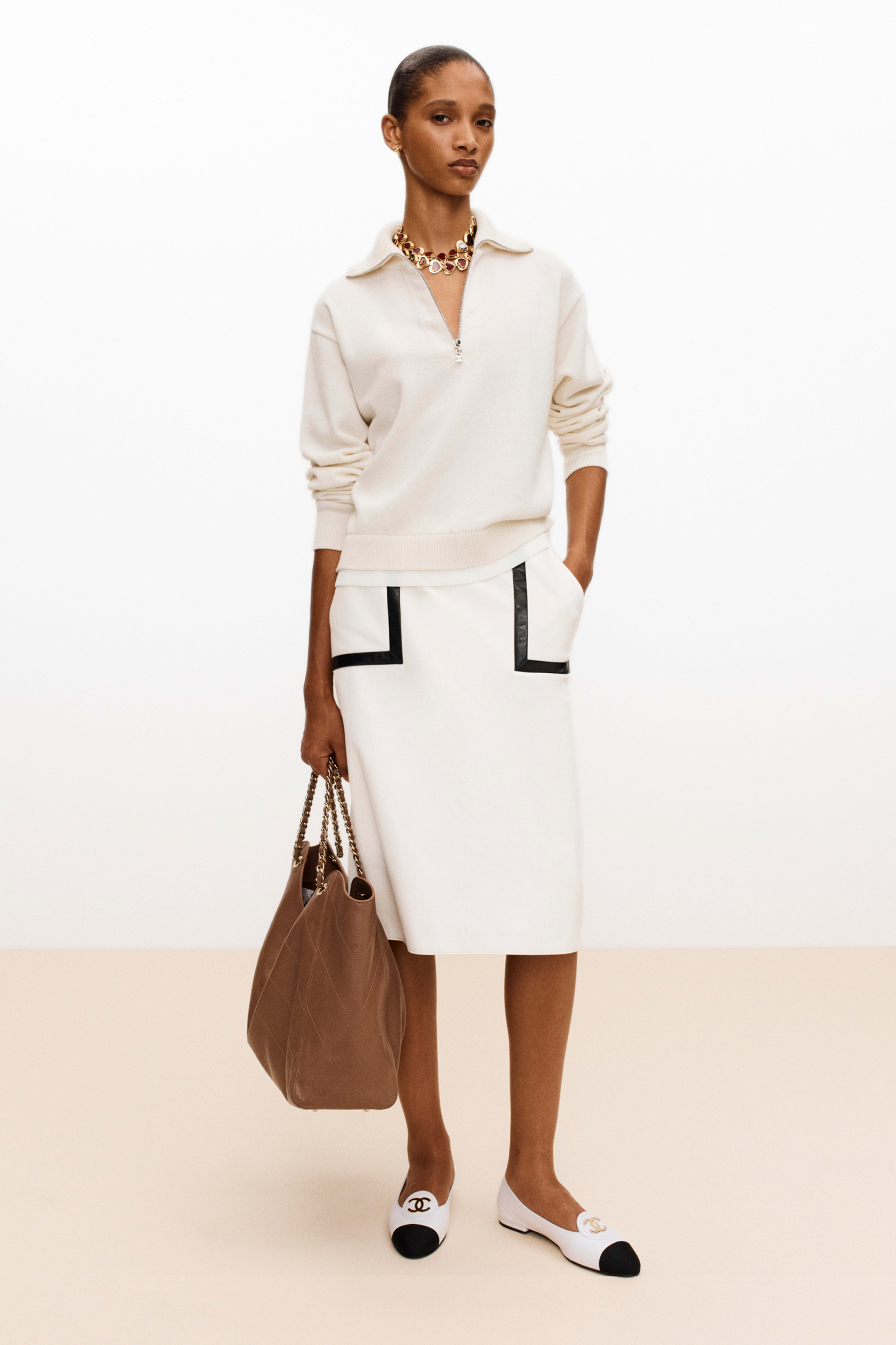 Pullover - Cashmere & cotton, white — Fashion | CHANEL