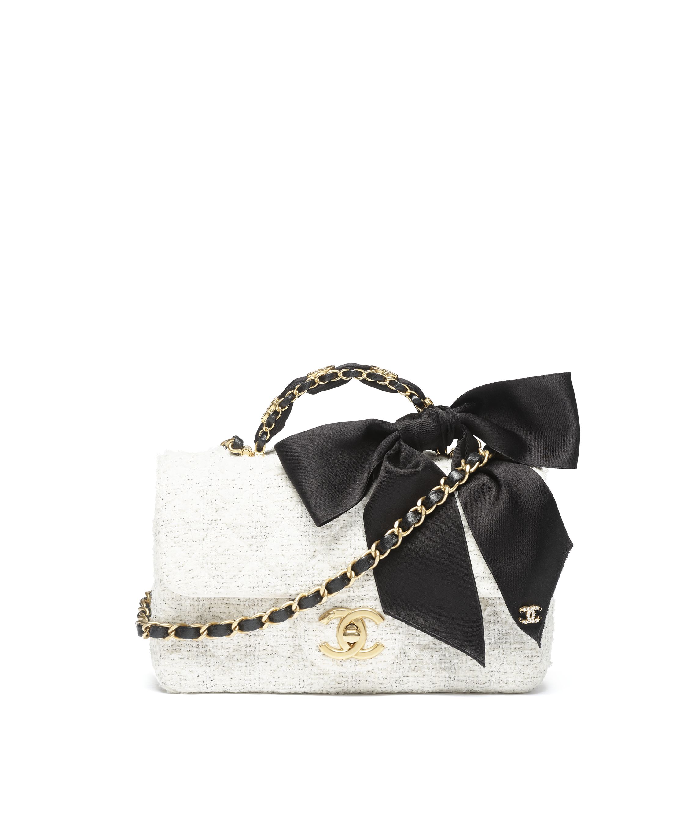 Chanel リボン付き ベルベット フラップバッグ ショルダーバッグ org.jpg