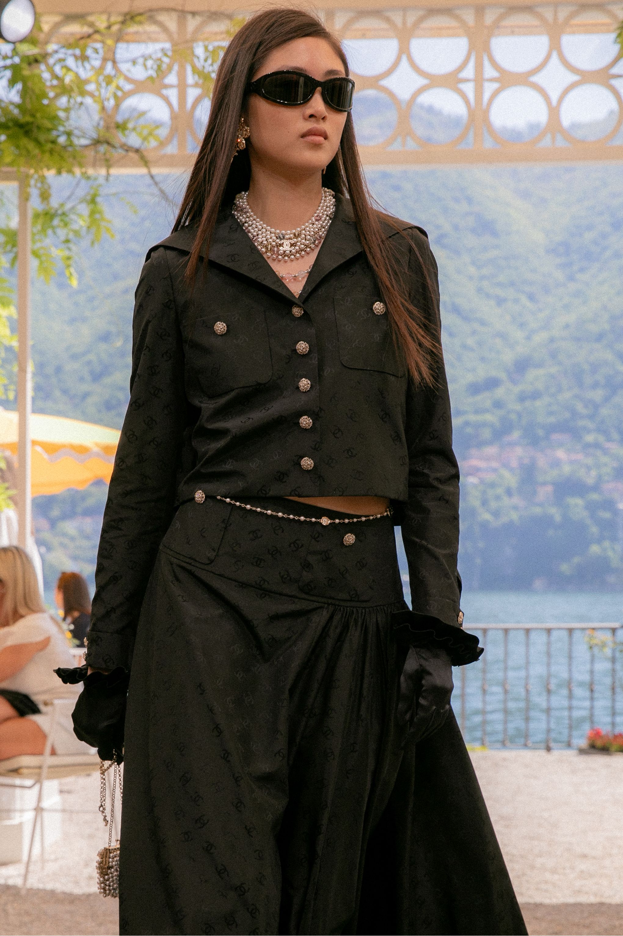 ロング スカート - シルク タフタ、ブラック — ファッション | CHANEL