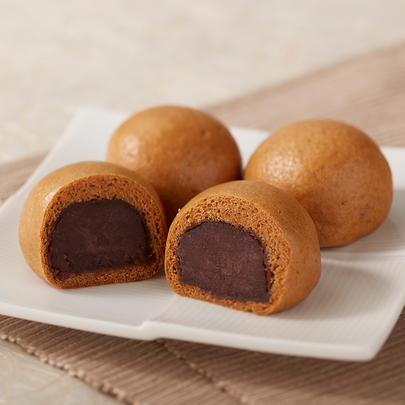 自家炊き餡ひとくち黒糖饅頭4個入