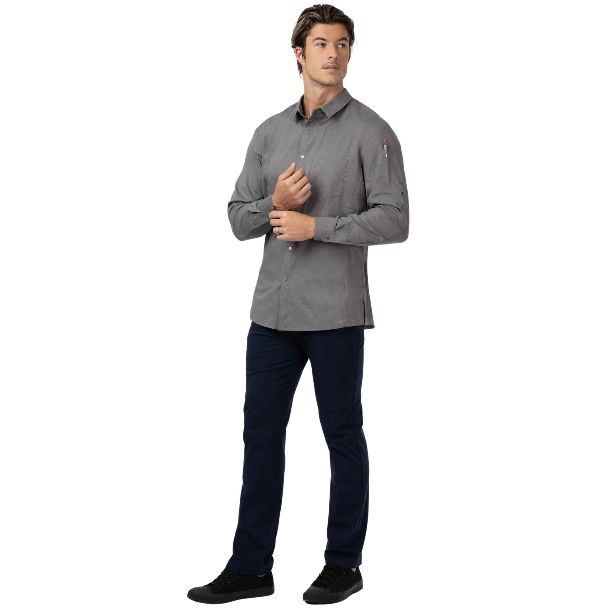 セビリア」グレー長袖シャツ｜飲食店ユニフォーム｜Chef Works® — Chef