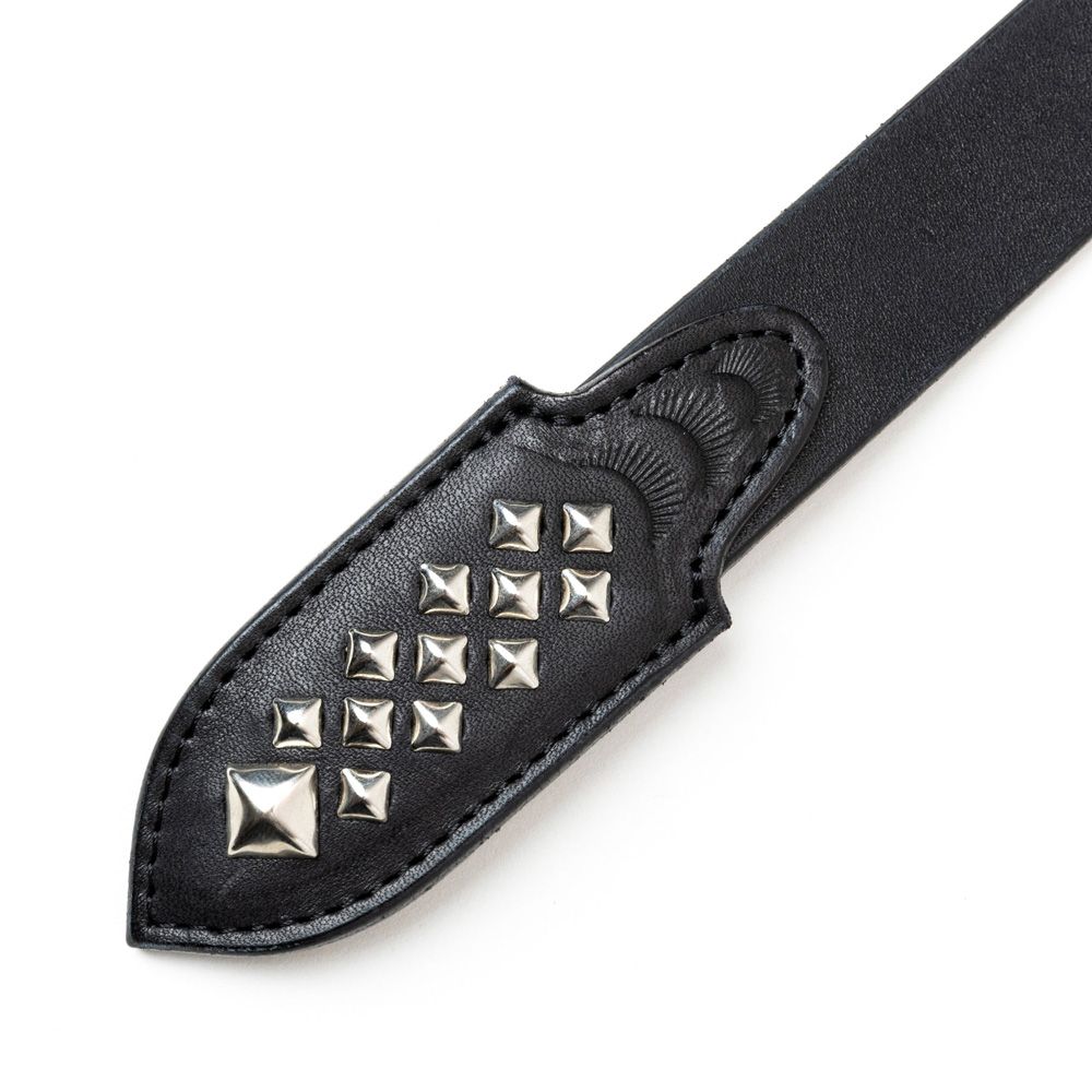 CALEE - STUDS LEATHER NARROW BELT ＜TYPE B＞ / スタッズ レザー
