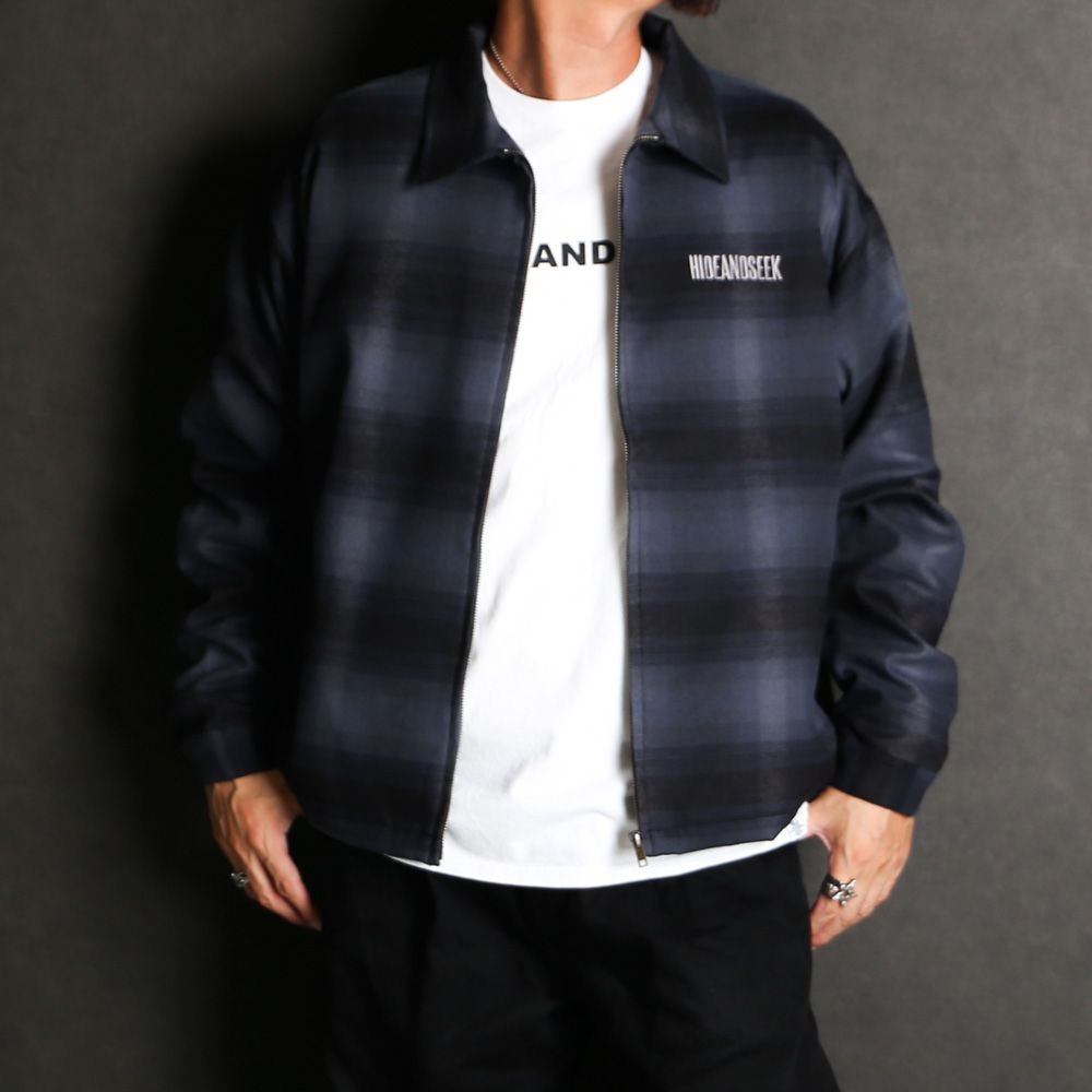 HideandSeek - Check Harrington Jacket - BLK / チェックジャケット