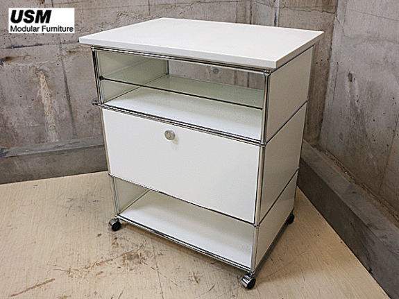 USM Haller】USMハラー 1列3段 キッチンワゴン/キャビネット/収納 出張