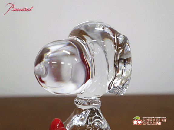 Baccarat】バカラ ハート スヌーピー クリスタル オブジェ/置物 出張