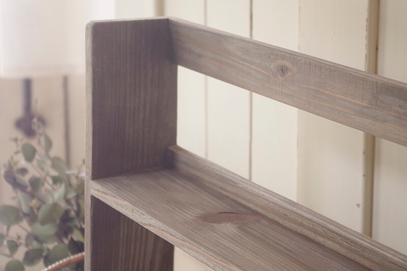 ヴィンテージ風木製3段ラック｜アンティーク調インテリア雑貨｜通販