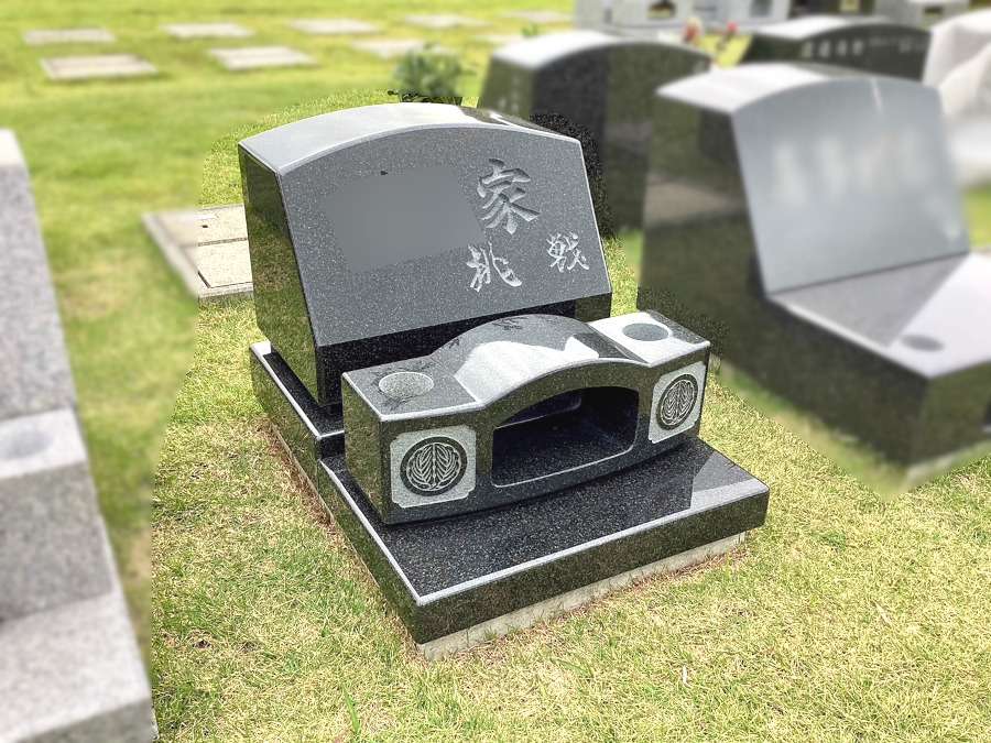 手書きの文字を彫刻したインド山崎Zの中型墓石！浦安市墓地公園にて