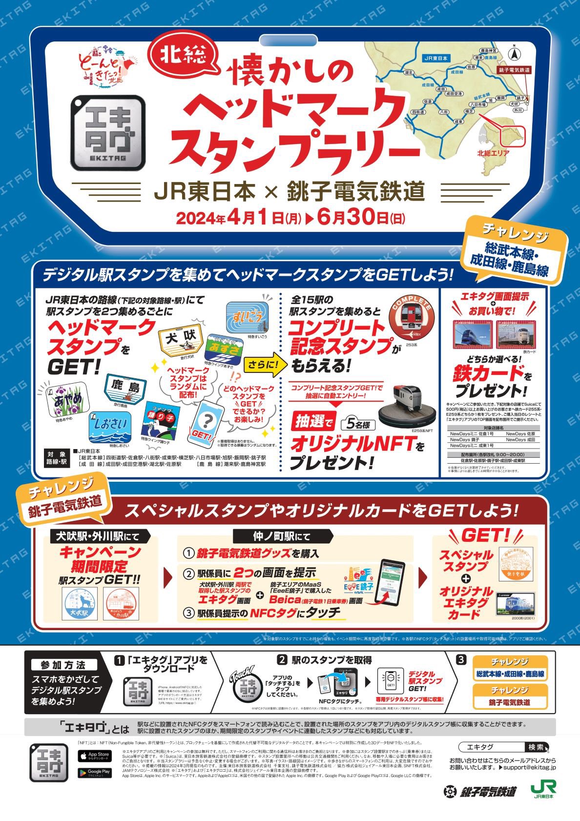 とーんときた！北総」懐かしのヘッドマーク スタンプラリー（エキタグ