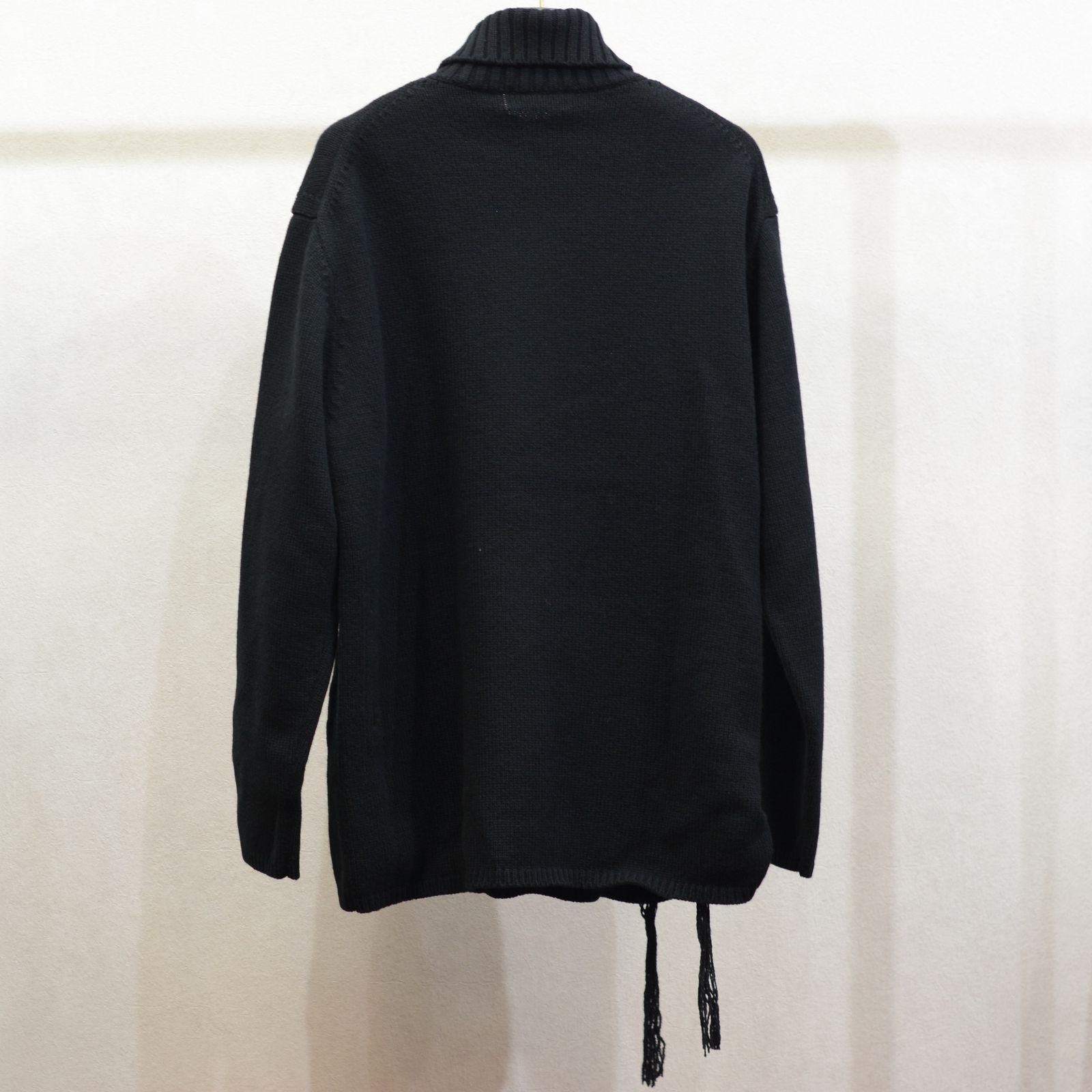 yohji yamamoto - SIDE STRING DETAIL TURTLENECK （BLACK