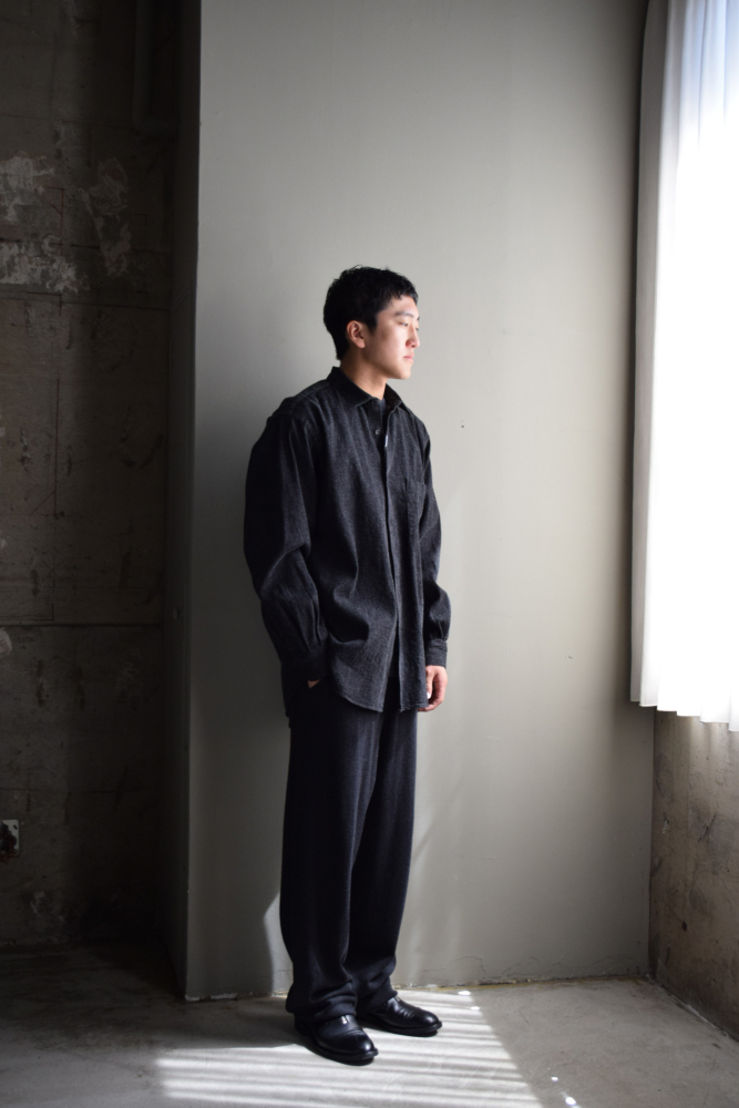 COMOLI (コモリ) デニム コモリシャツ [BLACK/ECRU]