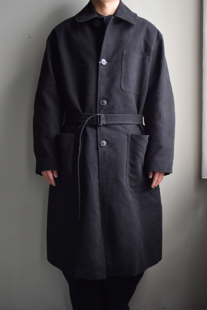 COMOLI (コモリ) モールスキン ミリタリーコート [BLACK]