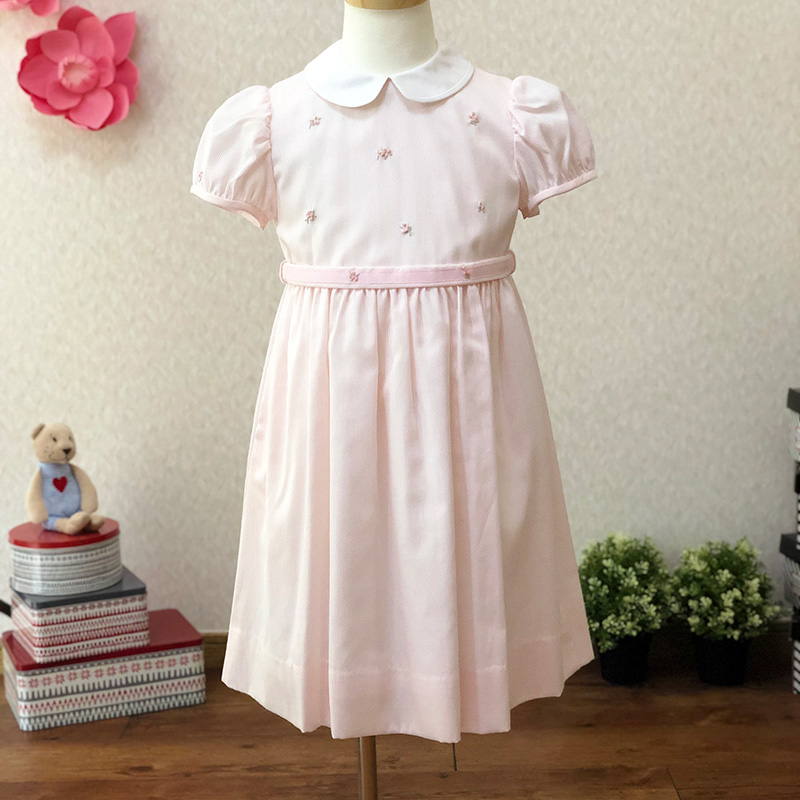 ファミリア ベビーピンクストライプ柄の半袖ワンピース 110 / ブランド