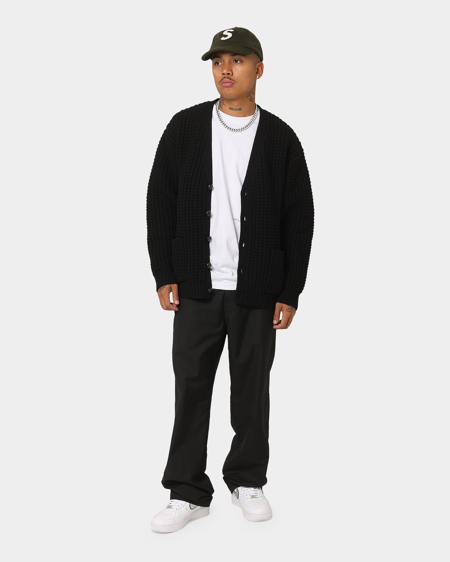 Supreme Waffle Knit Cardigan Black | Culture Kings US