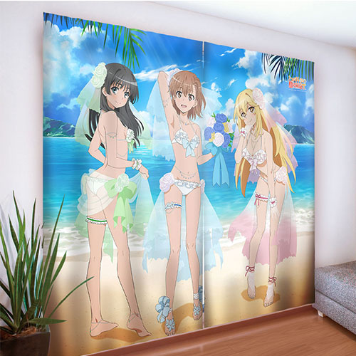 とある科学の超電磁砲T]描き下ろしカーテン（ウエディング水着）