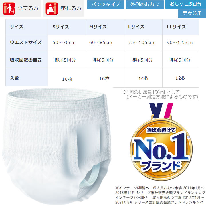 ライフリー 長時間あんしん リハビリパンツ パンツタイプ 男女兼用