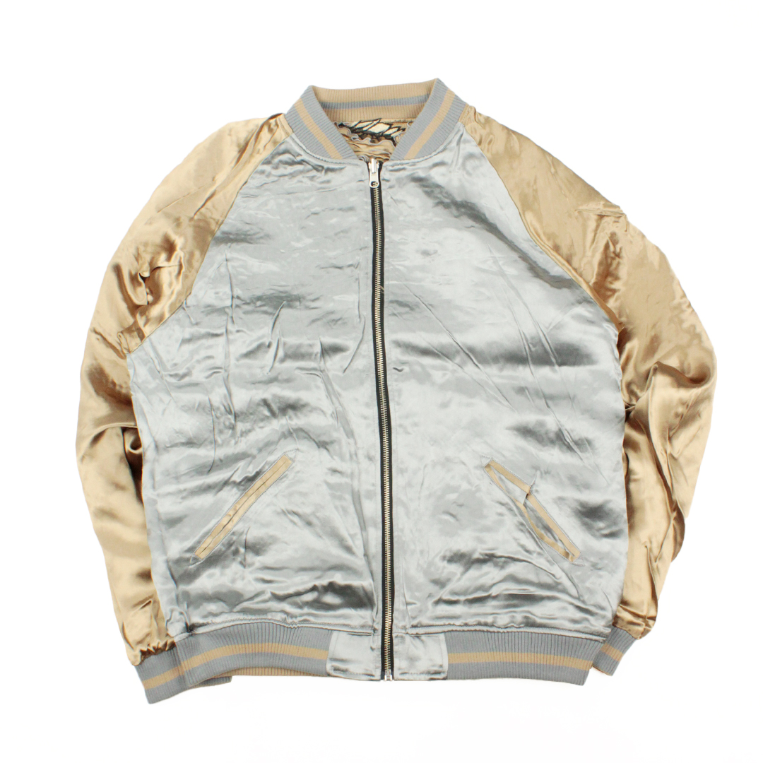 絡繰魂 馬 日本限定 スカジャン 花 unisex レーヨン 2面用 珍 絡繰魂