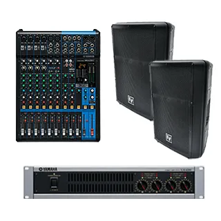 オーディオミキサー MG12XU+パワーアンプ XM4180+スピーカー CBR12