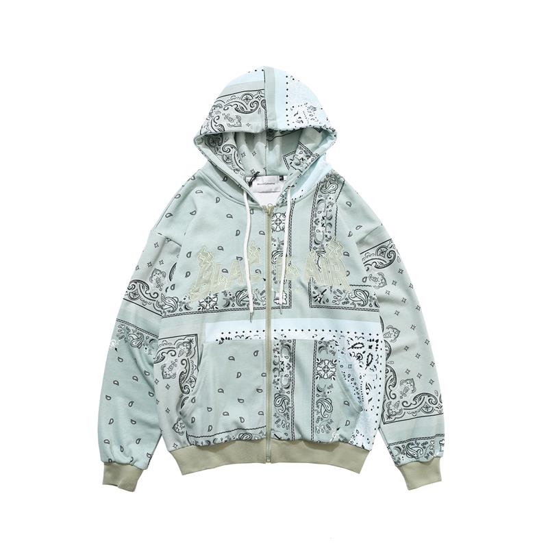 Paisley zip-up hoodie Hooded sweater Parker Trainer ペイズリー柄