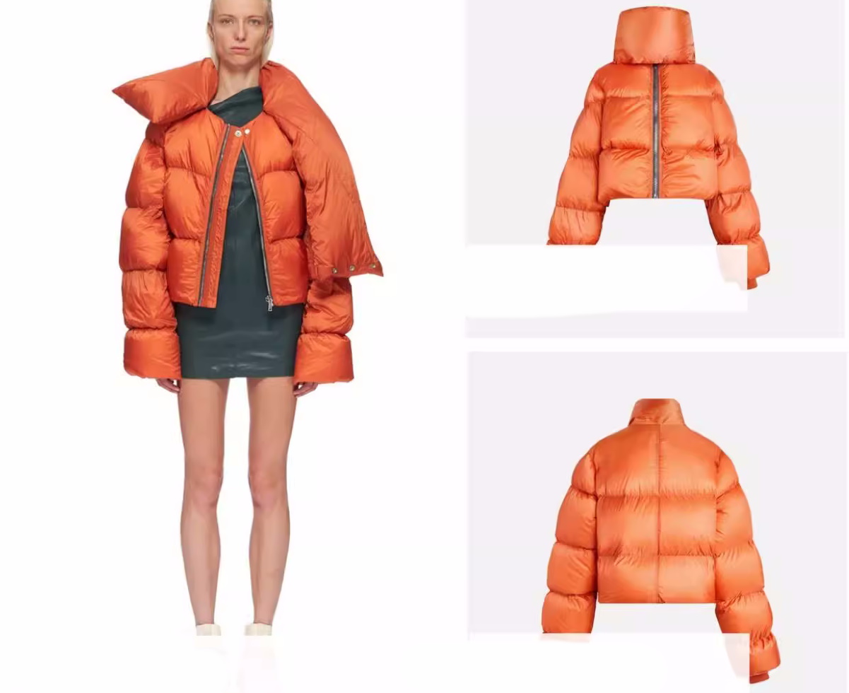 rubber scarf turtleneck scarf collar short length down jacket coat