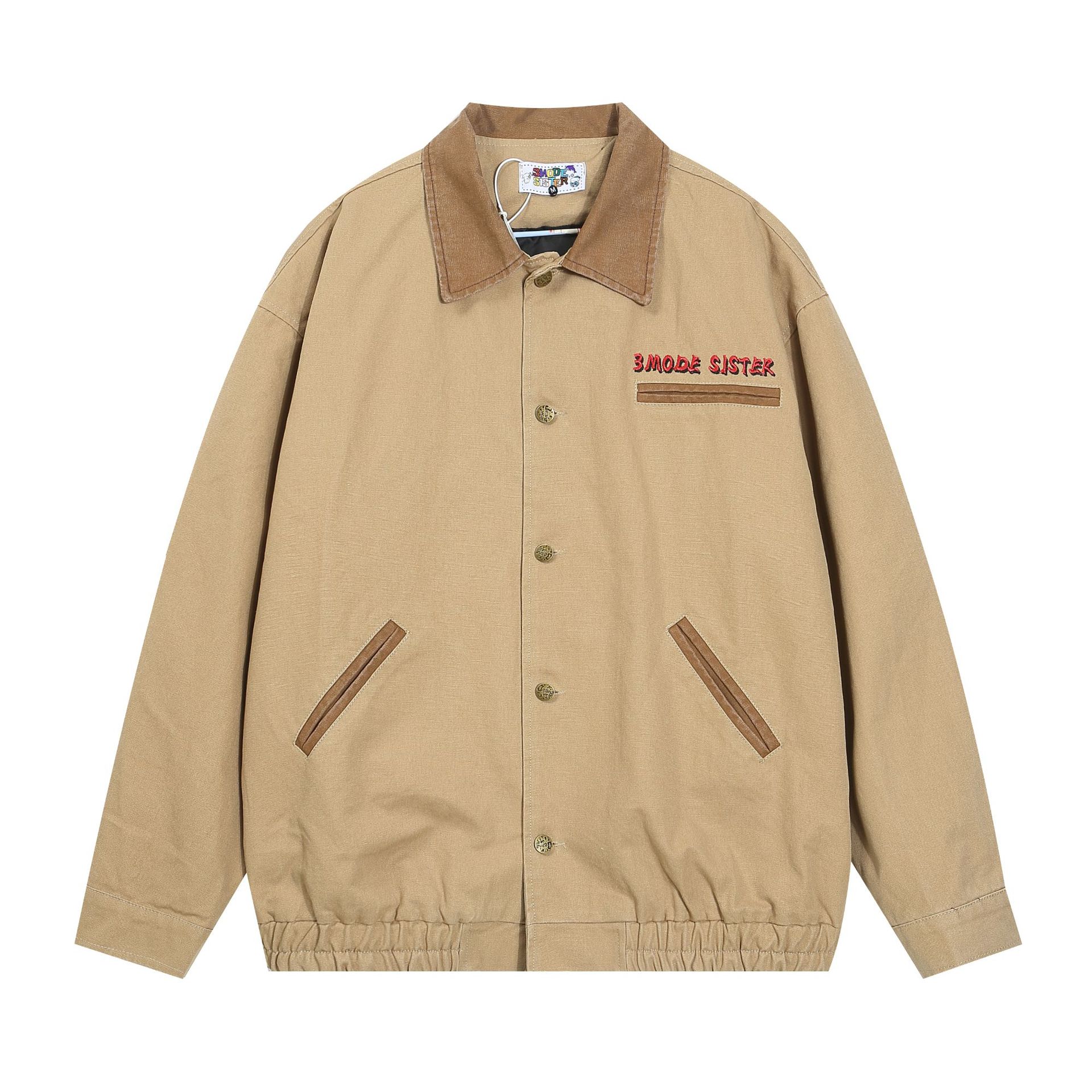 Retro Mickey Mouse Embroidery lapel jacket blouson ユニセックス