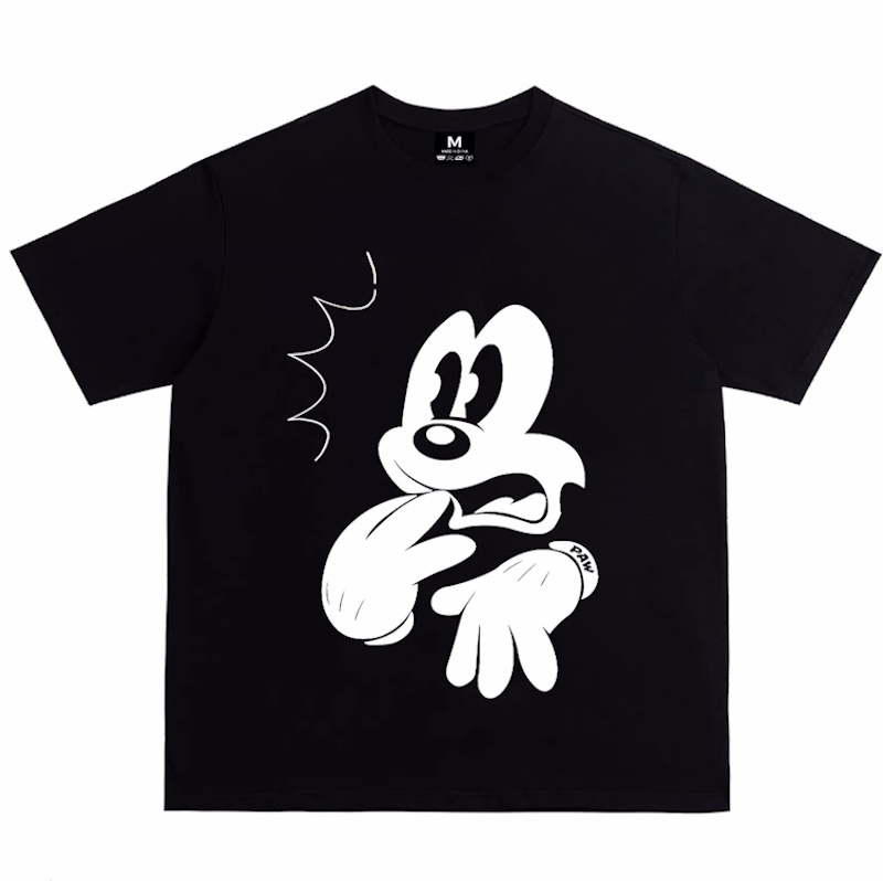 Pose Old Mickey Print short sleeve T-shirt ユニセックス男女兼用