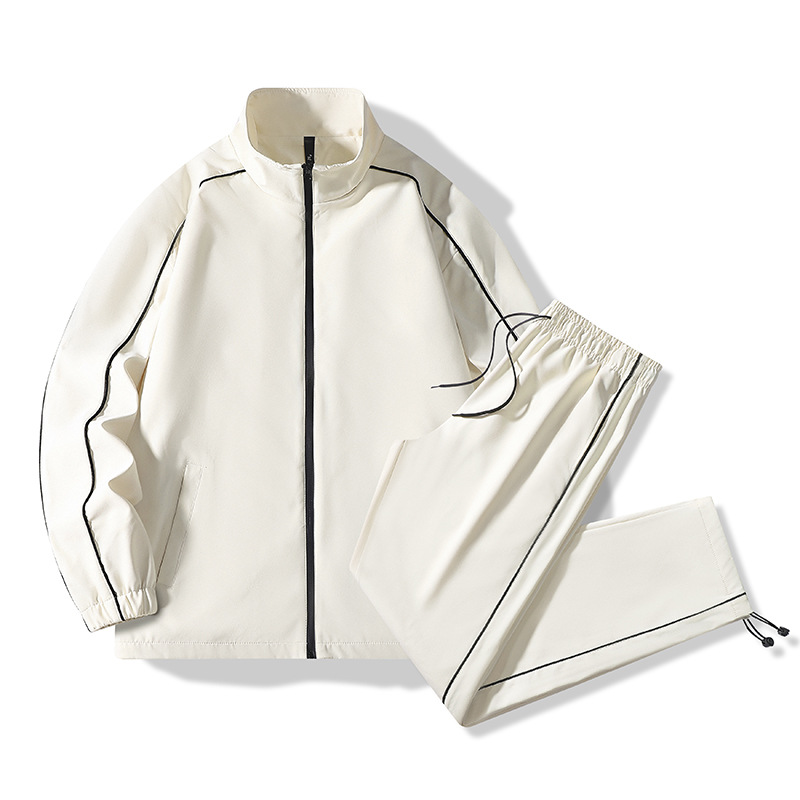 Stand collar jacket and straight pants set ユニセックス 男女兼用