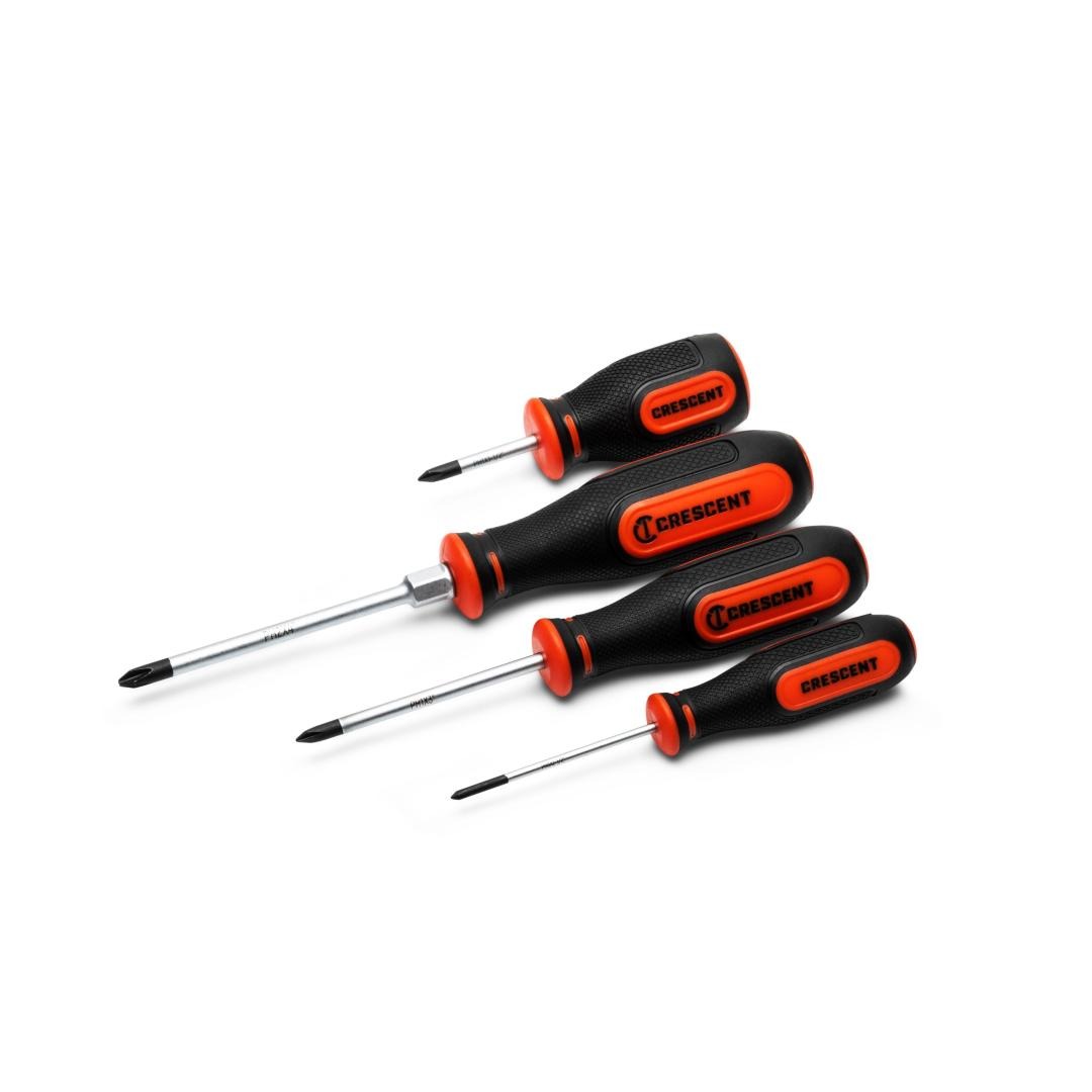 4 Piece Philips Dual Material Screwdriver Set | Crescent