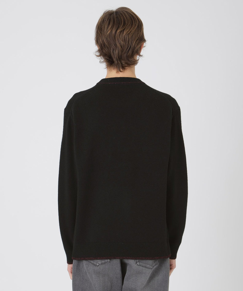 一部店舗限定】ベアーエンブロイダリーニット（ニットウェア）｜BLACK