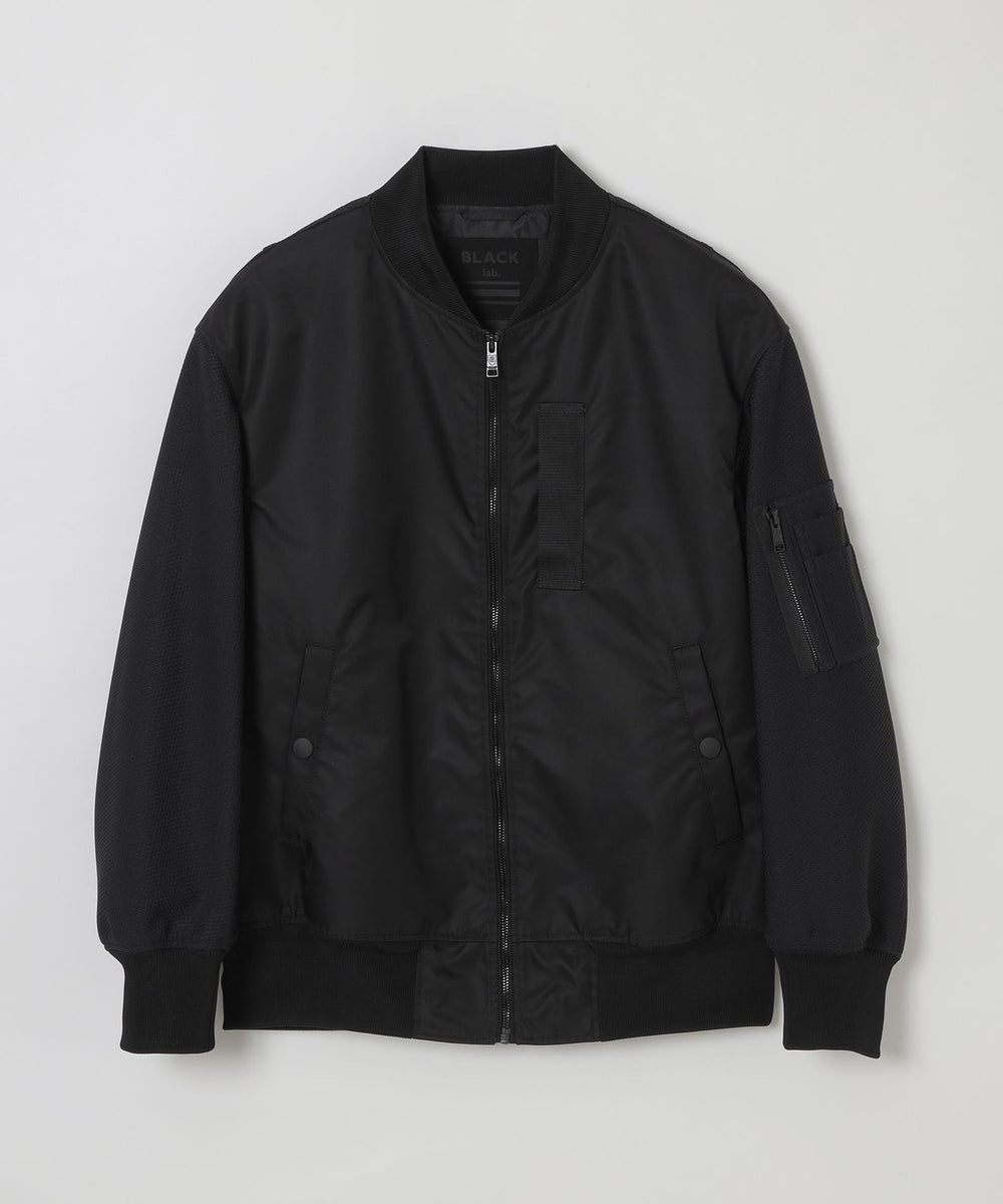 BLACK lab.】LIMONTAナイロンハイブリッドMA-1ジャケット（ブルゾン