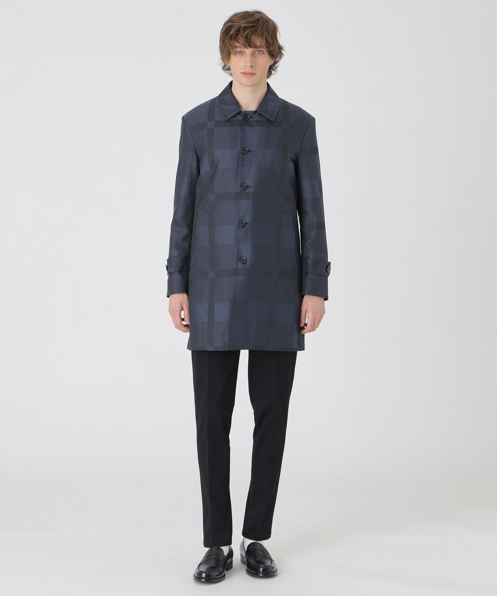 シャドーチェックライトウェイトステンカラーコート（ブルゾン