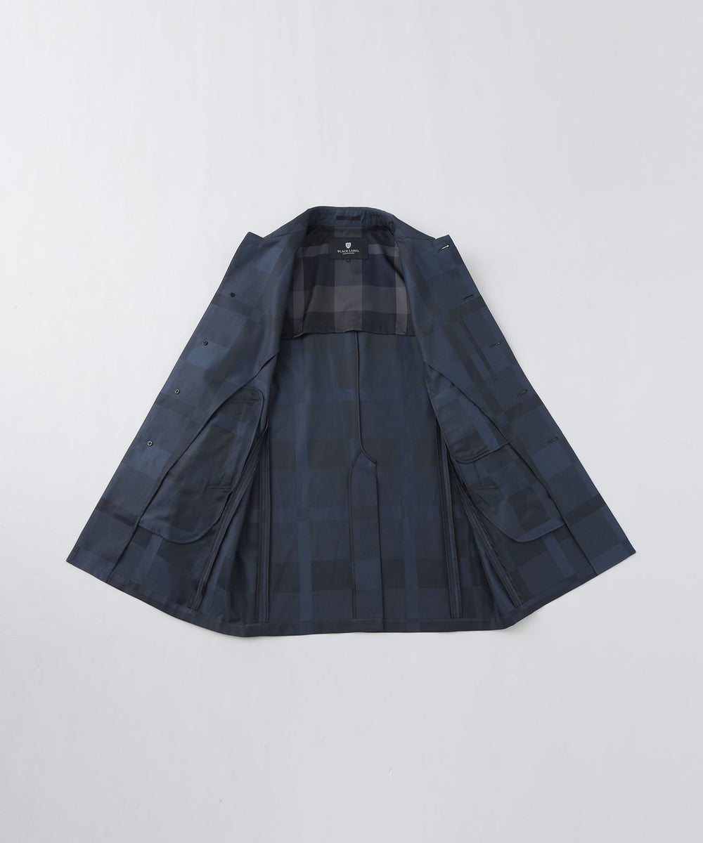 シャドーチェックライトウェイトステンカラーコート（ブルゾン