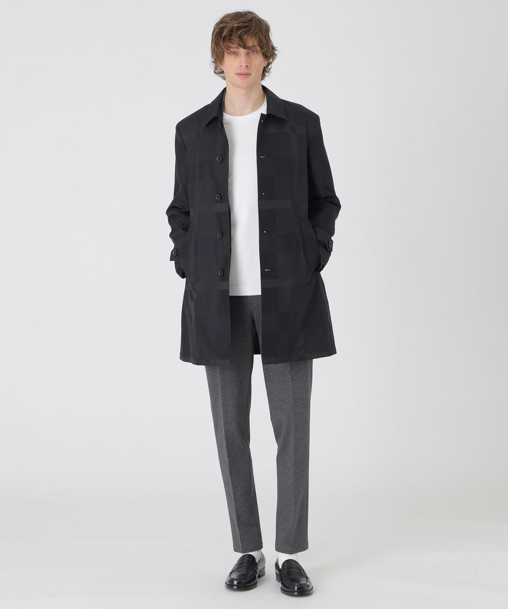 シャドーチェックライトウェイトステンカラーコート（ブルゾン