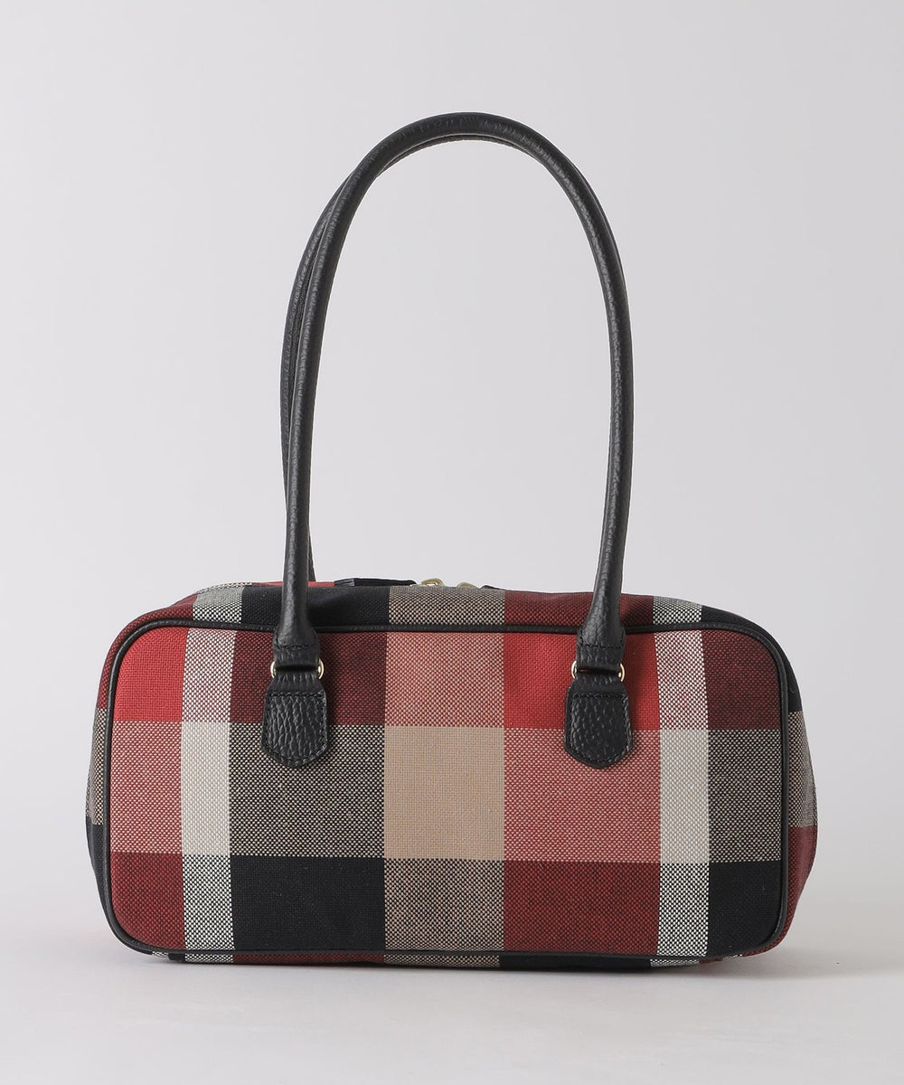 クレストブリッジチェックキャンバスボストンバッグ（バッグ）｜BLUE