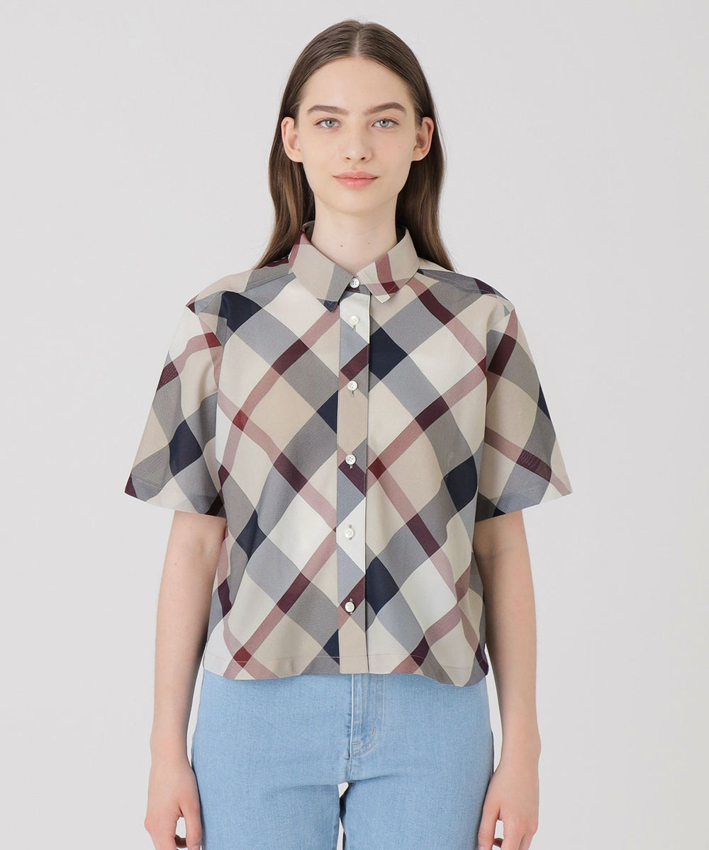 クレストブリッジチェックカラミクロスシャツ（ブラウス）｜BLUE LABEL