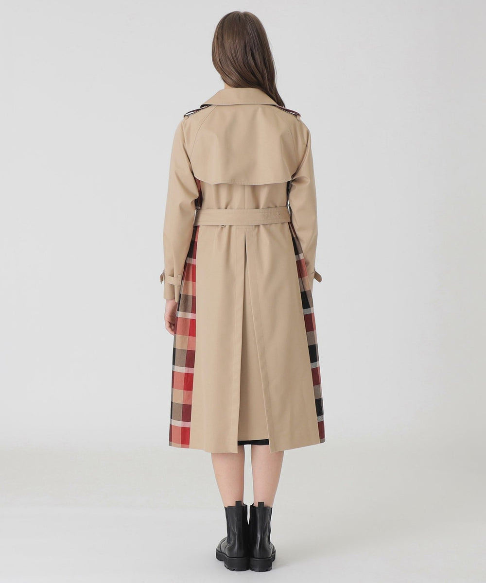 10th ANNIVERSARY】ライトギャバジンパーシャルチェックトレンチコート