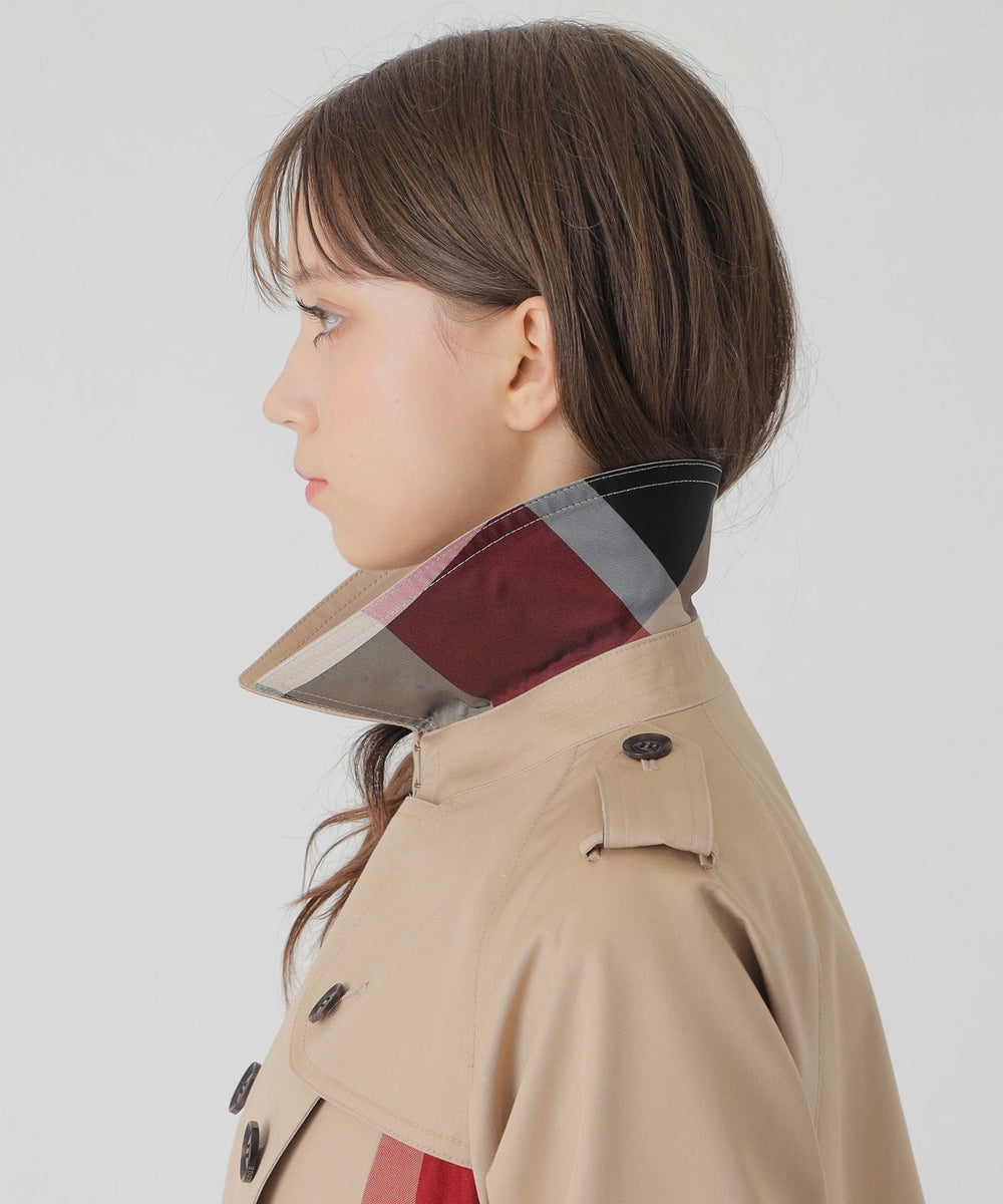10th ANNIVERSARY】ライトギャバジンパーシャルチェックトレンチコート