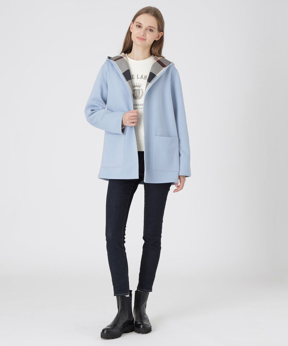 クレストブリッジチェックリバーシブルダンボールミディ丈コーディガン