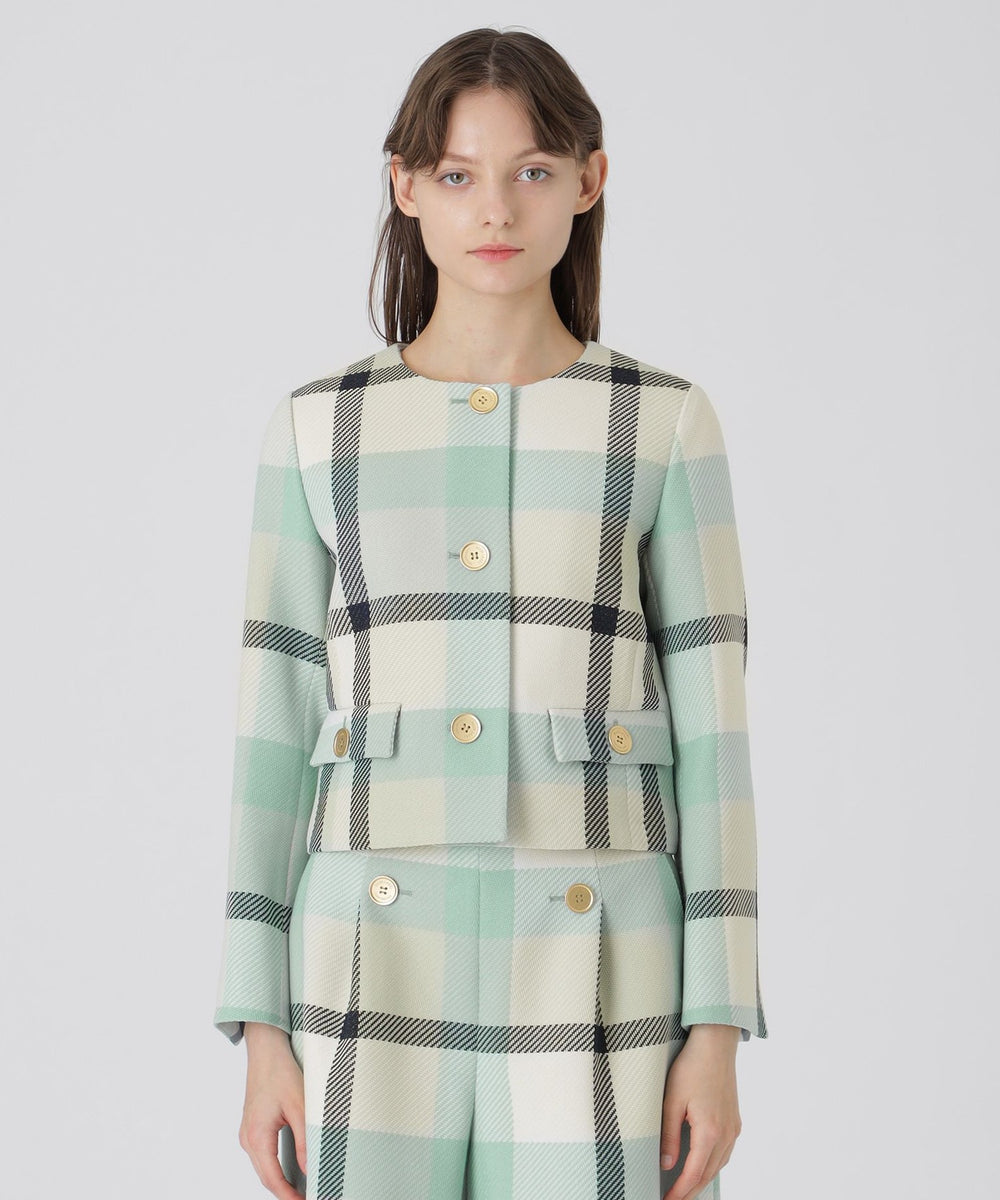 一部店舗限定】クレストブリッジチェックツィードジャケット