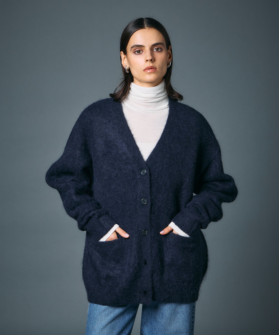 アルパカシャギーニットカーディガン N.O.R.C｜クロスプラス公式通販サイト