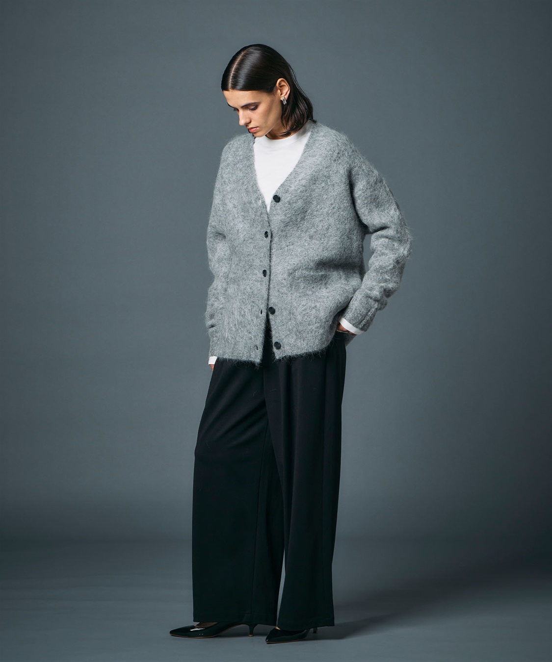 アルパカシャギーニットカーディガン N.O.R.C｜クロスプラス公式通販サイト