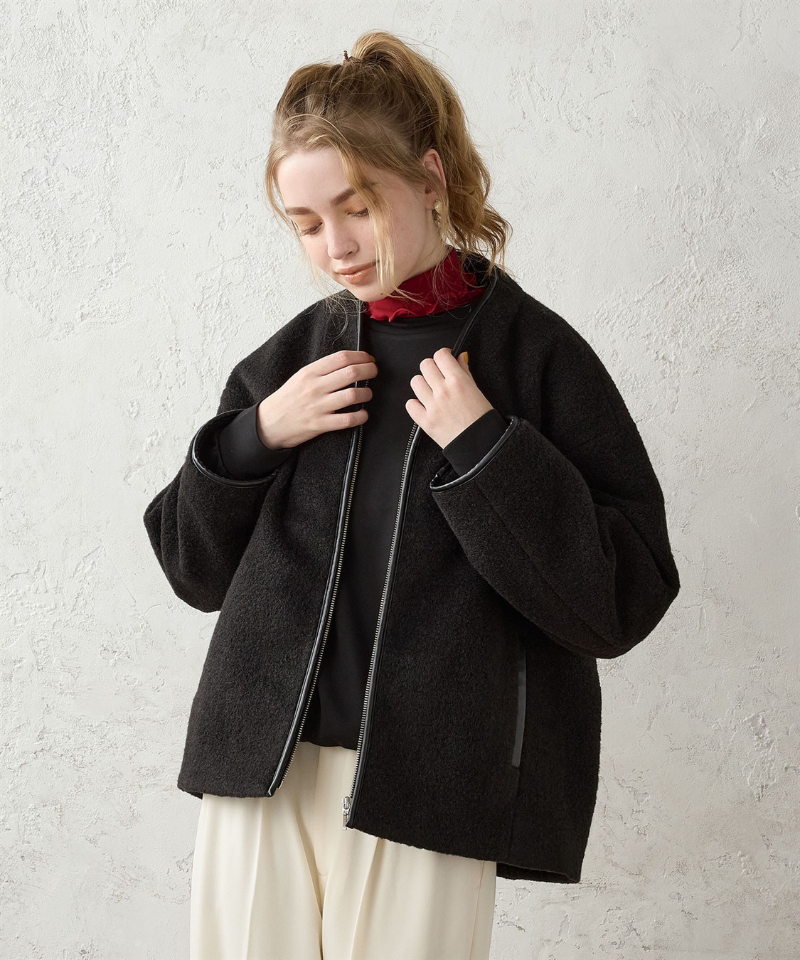 ブークレZIPブルゾン LE SOUK HOLIDAY｜クロスプラス公式通販サイト