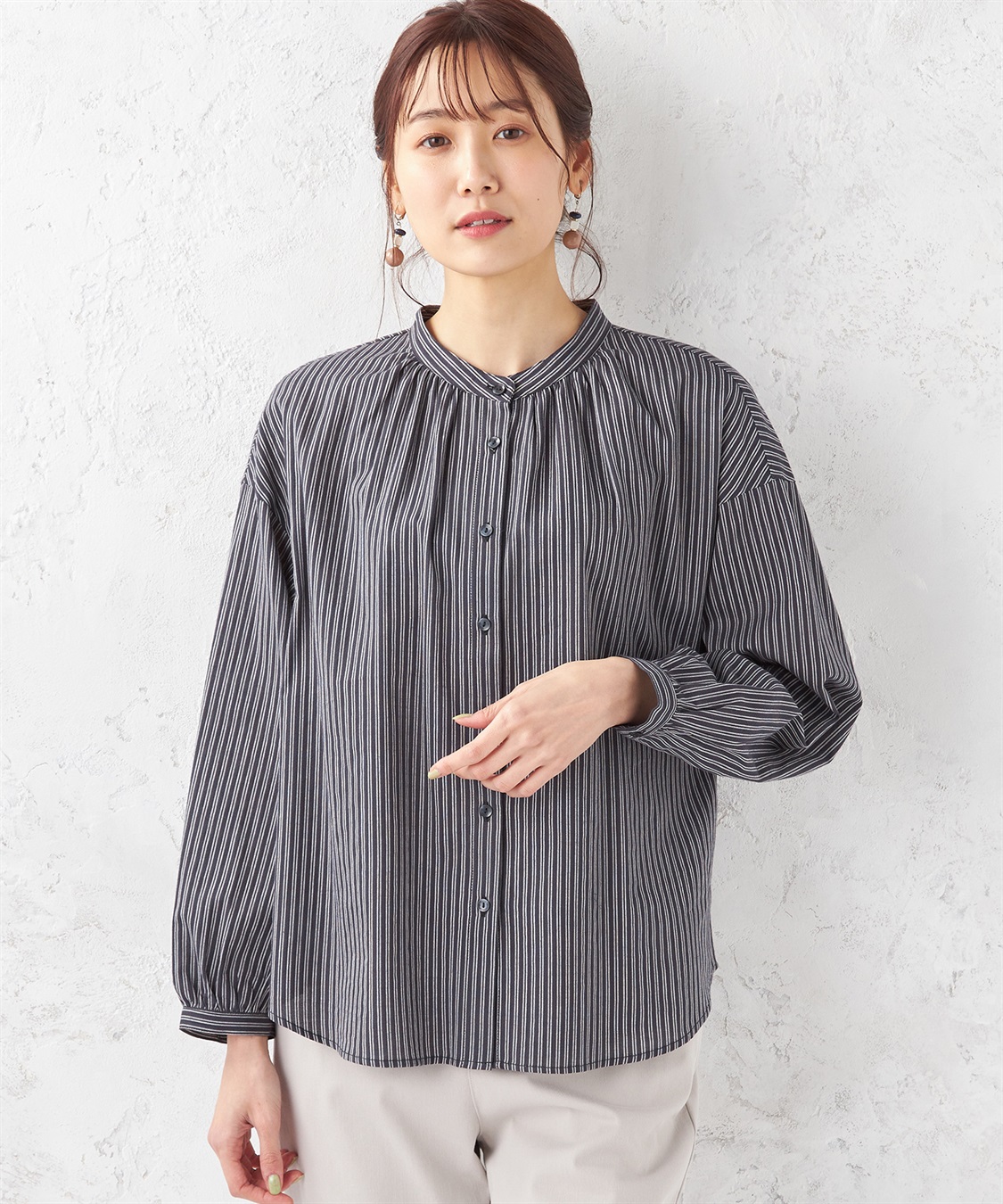 ストライプブラウス Petit Honfleur｜クロスプラス公式通販サイト