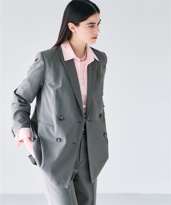 ピークドラペルダブルジャケット【CLEAN MOTION】 N.O.R.C｜クロス