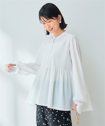 UV》エブ楽 ラッシュガードギャザーペプラムブラウス CROSS FUNCTION