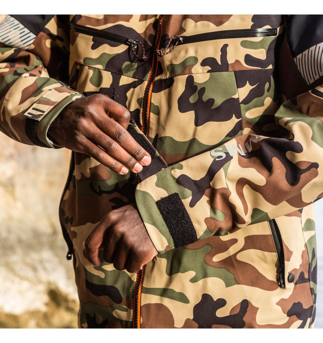 Fishing Jacket Simms CX Woodland Camo | CzechNymph.com