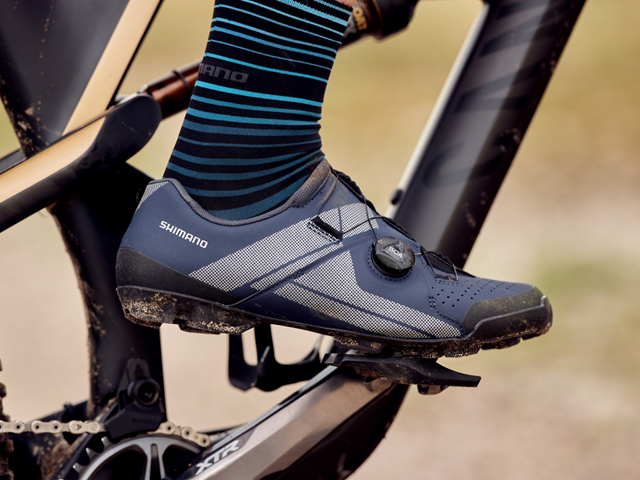 シマノ XC3（SH-XC300）ネイビー SPD MTBシューズ 特価品（現品限り