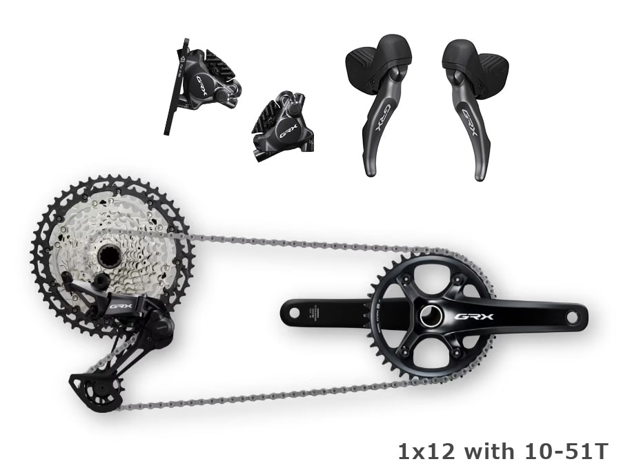 シマノ GRX RX820【1x12s with 10-51T】機械式シフト 油圧ディスク