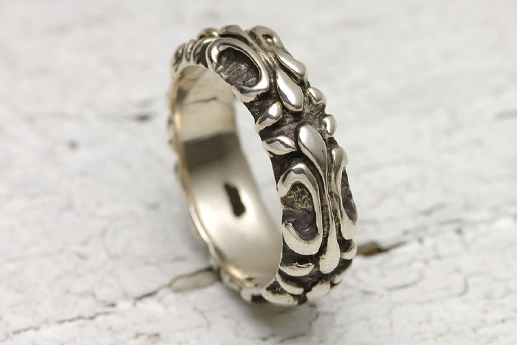 90s A&G フレアリング シルバー925 刻印 クロス 存在感 指輪 17号 A&G