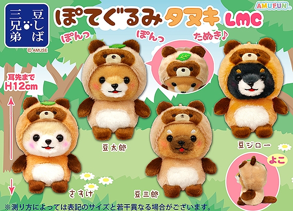 ≪9月の新商品≫豆しば三兄弟ぽてぐるみタヌキ-NEW ITEM！｜アミューズ
